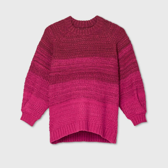 Isabel Maternity by Ingrid & Isabel Sweaters - NWT Isabel Maternity Burgundy/Hot Pink Ombre Oversized Bulky Knit Sweater